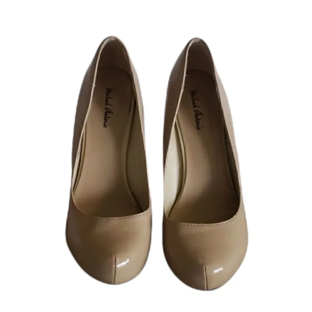 Tan Patent Leather Platform Heels 
